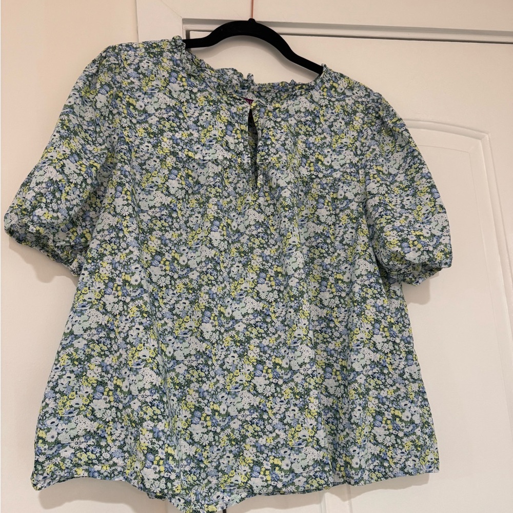 J.Crew liberty Floral Puff Sleeve Top